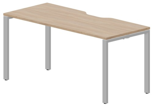 Стол рабочий с вырезом Киви, цвет светлый дуб