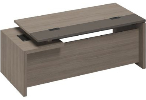 Стол руководителя с кабель-каналами правый Британия, цвет дуб + серый