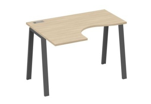 Стол эргономичный левый Мира Трио, цвет дуб скандинавский + антрацит
