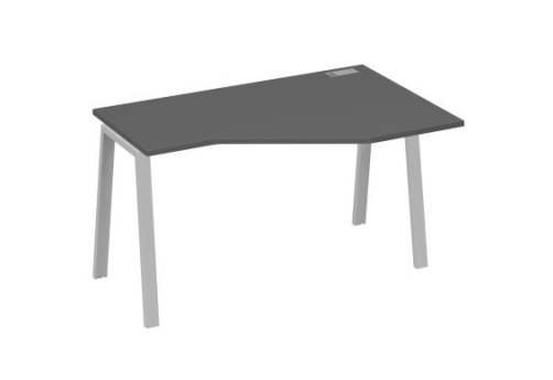 Стол эргономичный правый Мира Трио, цвет антрацит премиум + серый