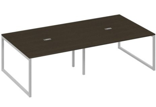 Стол для переговоров прямоугольный Мира Одри, цвет венге + серый