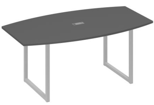 Стол для переговоров фигурный Мира Одри, цвет антрацит премиум + серый