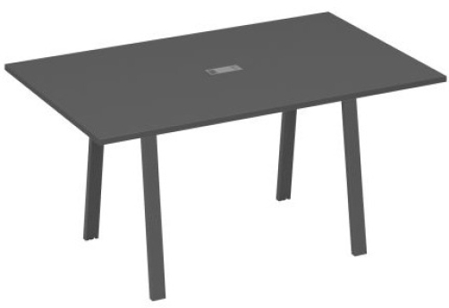 Стол для переговоров 160 Мира Трио, цвет антрацит премиум + антрацит