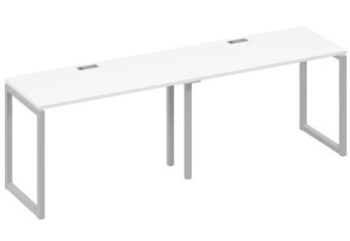 Рабочая станция (2х120) Мира Одри, цвет белый премиум + серый