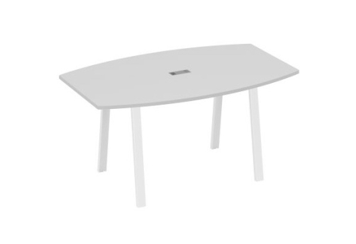 Стол для переговоров Мира Трио, цвет серый + белый