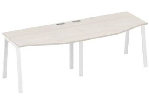 Станция рабочая эргономичная 2х120 Мира Трио, цвет дуб шамони + белый