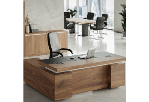 Стол письменный с тумбой и приставкой Магнолия, цвет орех