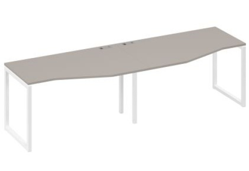 Рабочая станция эргономичная (2х140) Мира Одри, цвет мокко премиум + белый
