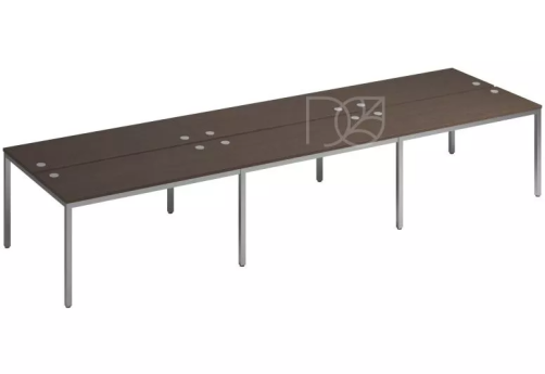 Бенч-система на 6 рабочих мест, цвет венге