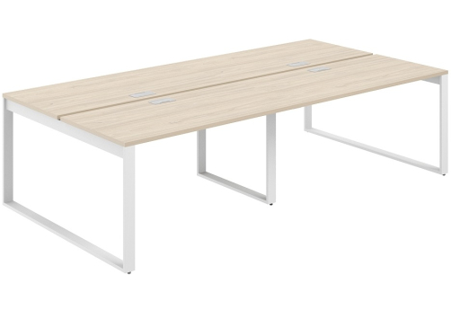 Рабочая станция с лючком Фламинго, цвет акация + белый