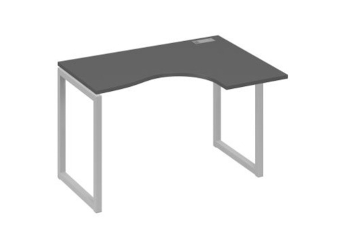 Стол эргономичный правый Мира Одри, цвет антрацит премиум + серый