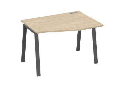 Стол эргономичный правый 120 Мира Трио, цвет дуб скандинавский + антрацит