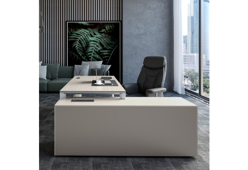 Стол с опорной тумбой левый Дания, цвет ясень