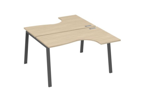 Рабочая станция эргономичная 2х140 Мира Трио, цвет дуб скандинавский + антрацит