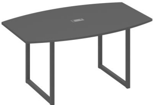 Стол для переговоров фигурный Мира Одри, цвет антрацит премиум + антрацит