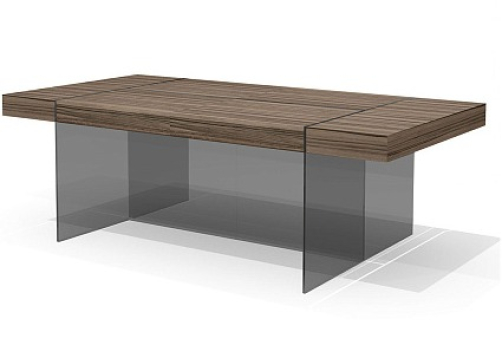 Стол для переговоров со стеклом Грандин, цвет лимба темная