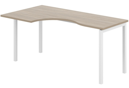Стол эргономичный левый Индиго Форт, цвет дуб темный + белый