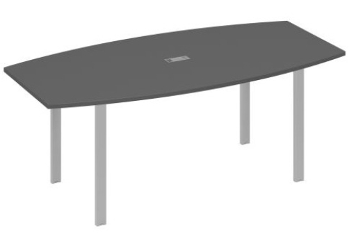 Стол для переговоров фигурный Мира Нумо, цвет антрацит премиум + серый