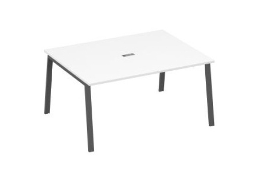 Стол для переговоров Мира Трио, цвет белый премиум + антрацит