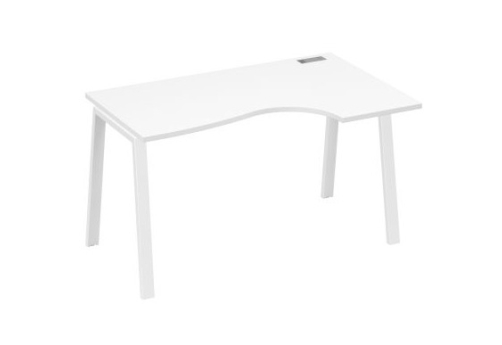 Стол эргономичный правый 140 Мира Трио, цвет белый премиум + белый