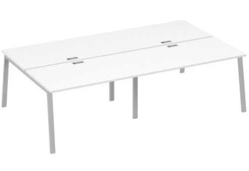 Рабочая станция 4х140 Мира Трио, цвет белый премиум + серый