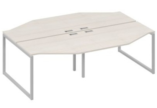 Рабочая станция эргономичная (4х120) Мира Одри, цвет дуб шамони + серый