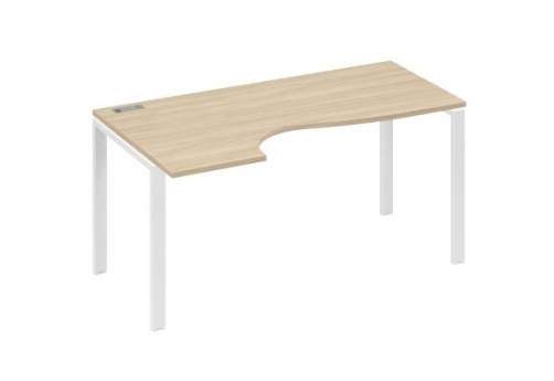 Стол эргономичный левый Мира Нумо, цвет дуб скандинавский + белый