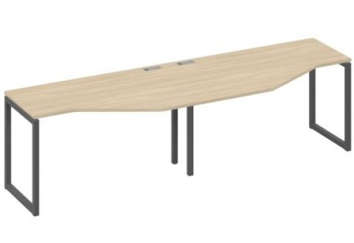 Рабочая станция эргономичная (2х140) Мира Одри, цвет дуб скандинавский + антрацит