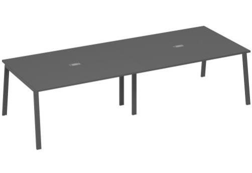 Стол для переговоров Мира Трио, цвет антрацит премиум + антрацит
