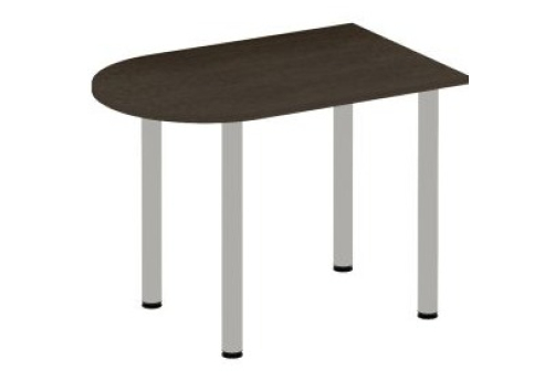 Стол письменный полукруглый на хромированных опорах Тарли Хром, цвет венге