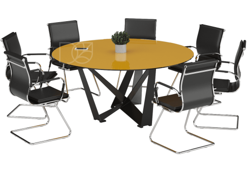 Стол для переговоров, 1400x1400х730 мм, цвет желтый