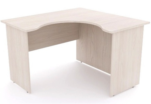 Стол рабочий криволинейный, цвет дуб молочный