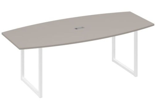 Стол для переговоров фигурный Мира Одри, цвет мокко премиум + белый
