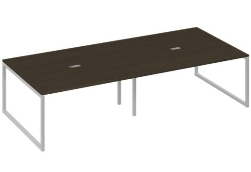 Стол для переговоров прямоугольный Мира Одри, цвет венге + серый