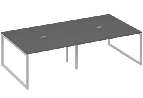 Стол для переговоров прямоугольный Мира Одри, цвет антрацит премиум + серый