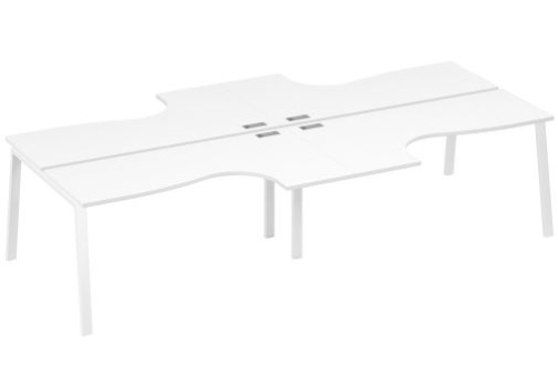 Рабочая станция эргономичная 4х160 Мира Трио, цвет белый премиум + белый