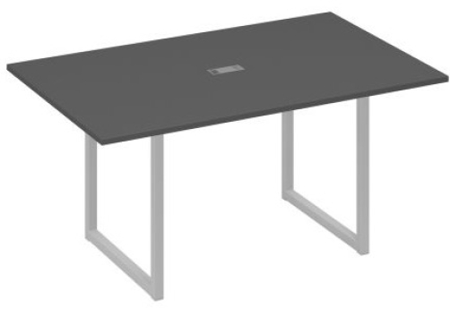 Стол для переговоров прямоугольный Мира Одри, цвет антрацит премиум + серый