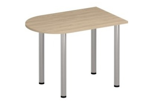 Стол письменный полукруглый на хромированных опорах Тарли Хром, цвет вяз светлый