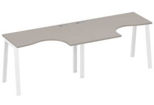 Рабочая станция эргономичная 2х120 Мира Трио, цвет мокко премиум + белый