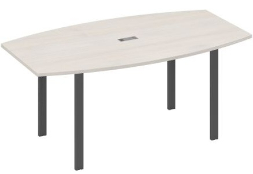 Стол для переговоров фигурный Мира Нумо, цвет дуб шамони + антрацит