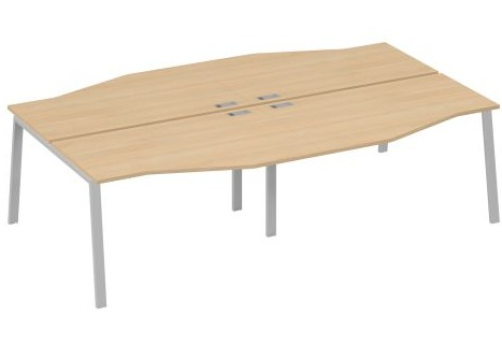 Рабочая станция эргономичная (4х140) Мира Нумо, цвет натуральный дуб + серый