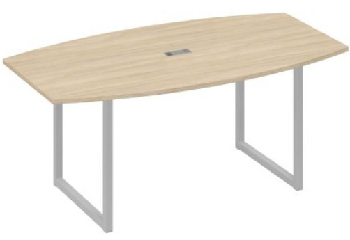 Стол для переговоров фигурный Мира Одри, цвет дуб скандинавский + серый