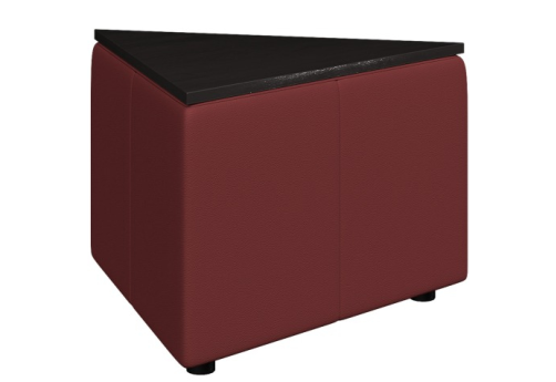 Стол треугольный, цвет бордовый