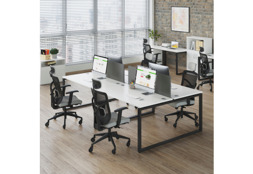 Стол на 4 рабочих места Апрель Квадро Белый, цвет белый