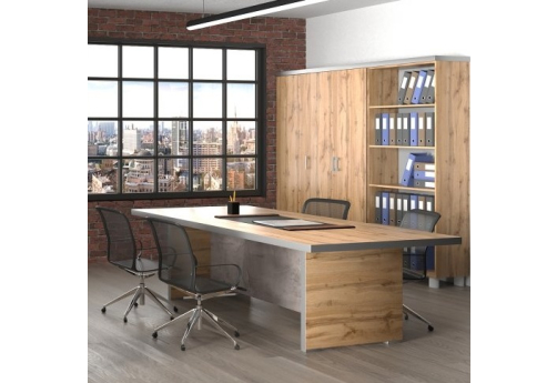 Конференц-стол Спарта, цвет дуб вотан + оникс