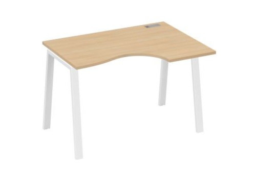 Стол эргономичный правый 120 Мира Трио, цвет натуральный дуб + белый