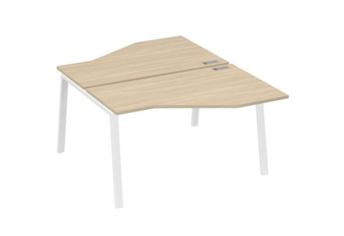 Рабочая станция эргономичная 2х140 Мира Трио, цвет дуб скандинавский + белый