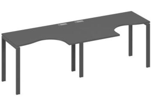 Рабочая станция эргономичная (2х120) Мира Нумо, цвет антрацит премиум + антрацит