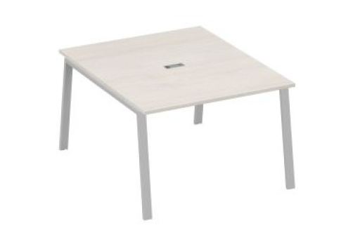 Стол для переговоров Мира Трио, цвет дуб шамони + серый