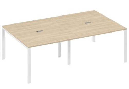 Стол для переговоров прямоугольный Мира Нумо, цвет дуб скандинавский + белый